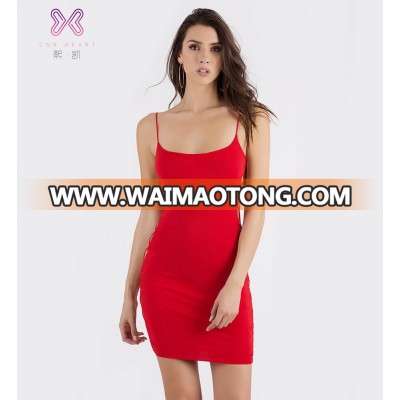 Women 2018 spring sexy bodycon strappy cut-out minidress